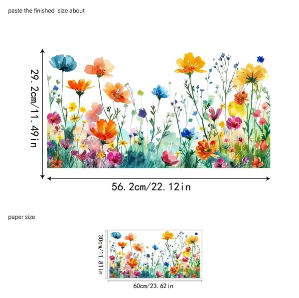 Window Sticker Wildflower & Butterfly Removable Residue Free