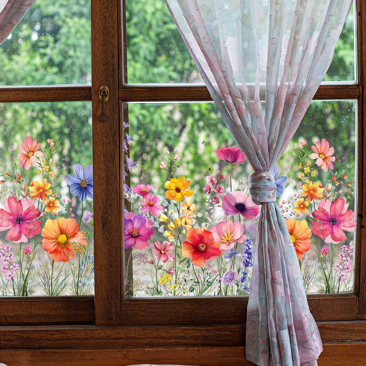 Window Sticker Wildflower & Butterfly Removable Residue Free