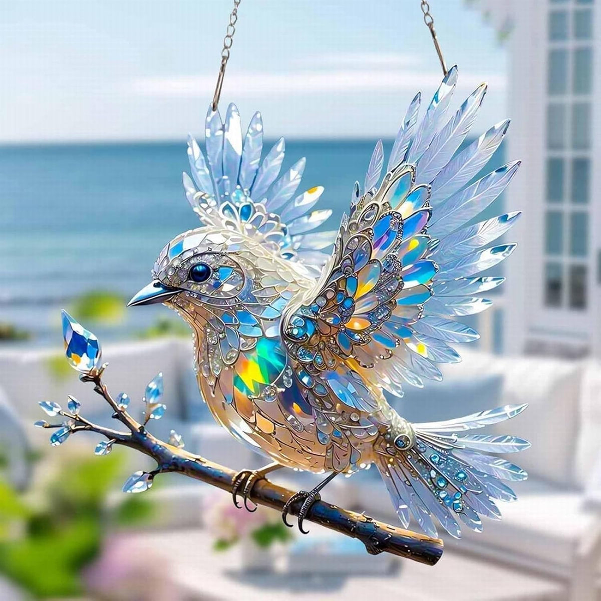 Window Suncatcher Iridescent Acrylic Hanging Hook Included