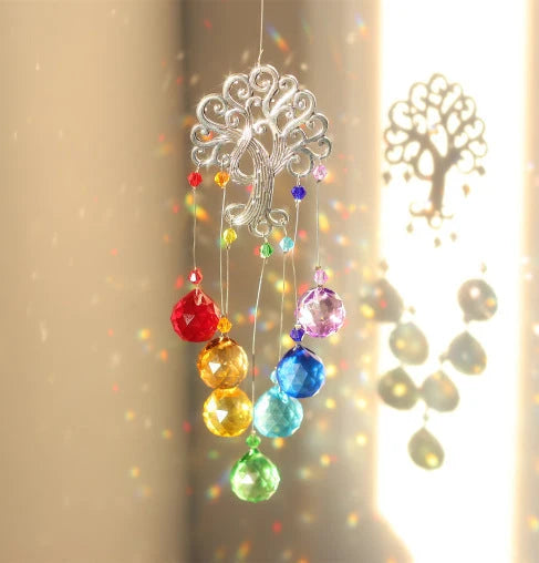 Window Suncatcher Tree of Life Crystal Beads 41 cm