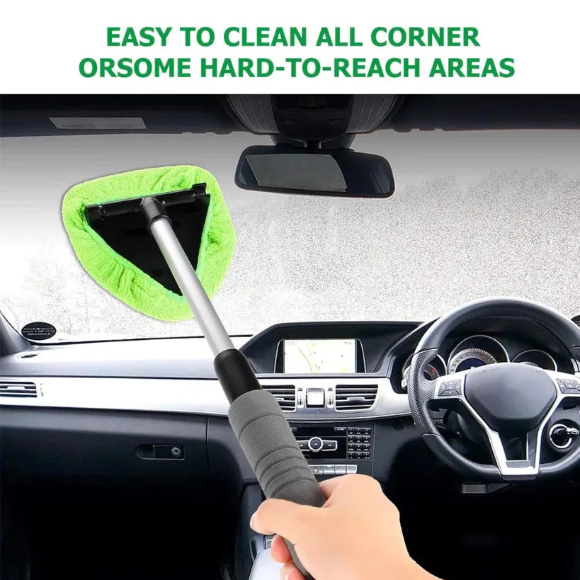 Windshield Cleaning Brush Telescopic Aluminum Handle Washable Microfiber Head