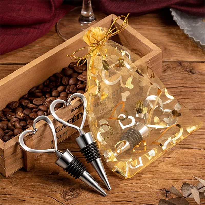 Wine Bottle Stopper Heart-Shaped Stainless Steel & Silicone Seal