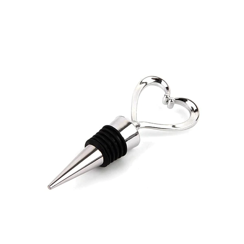 Wine Bottle Stopper Heart-Shaped Stainless Steel & Silicone Seal