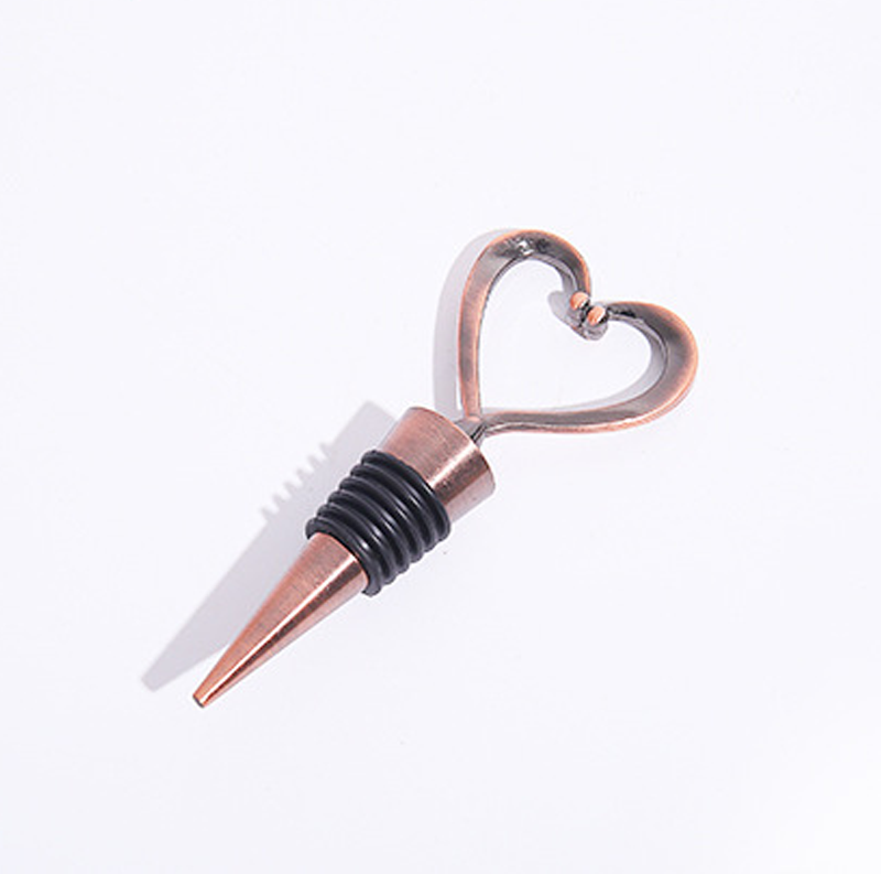 Wine Bottle Stopper Heart-Shaped Stainless Steel & Silicone Seal