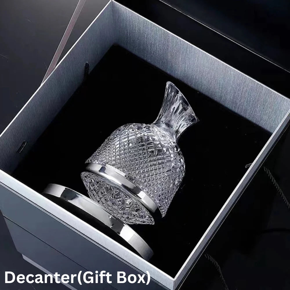 Wine Decanter 360° Rotating Hand-Blown Lead-Free Crystal 1.5L