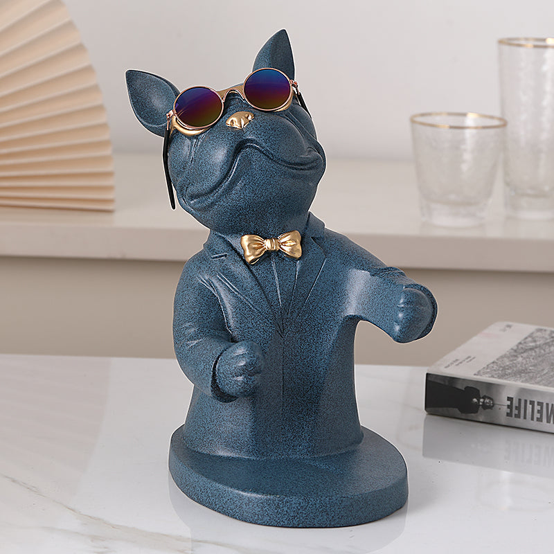 Wine Glass Holder Handcrafted Dog Figurine Holds Two