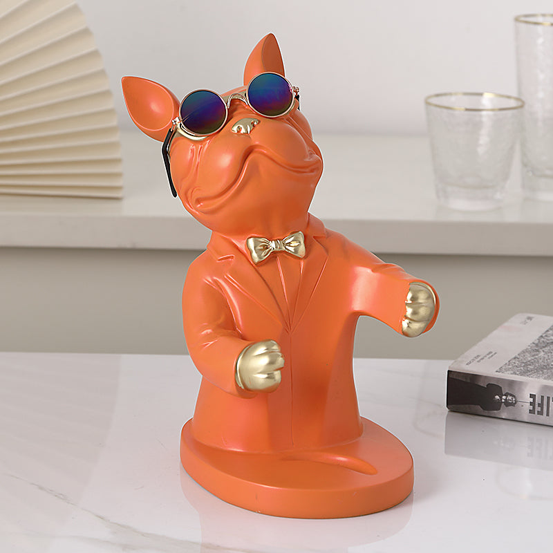 Wine Glass Holder Handcrafted Dog Figurine Holds Two