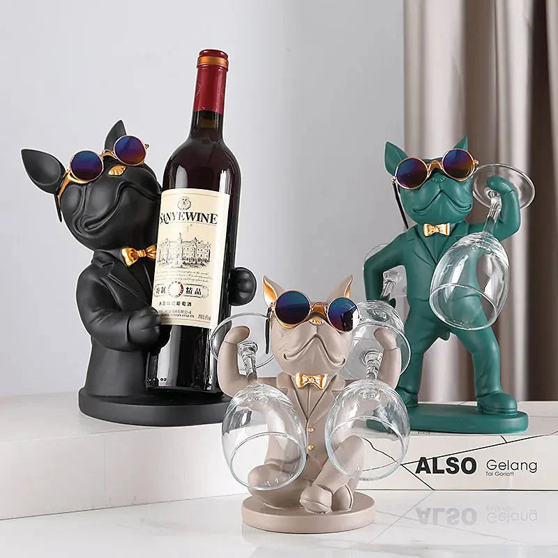 Wine Glass Holder Handcrafted Dog-Shaped Secure Hold