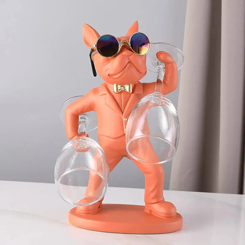 Wine Glass Holder Handcrafted Dog-Shaped Secure Hold