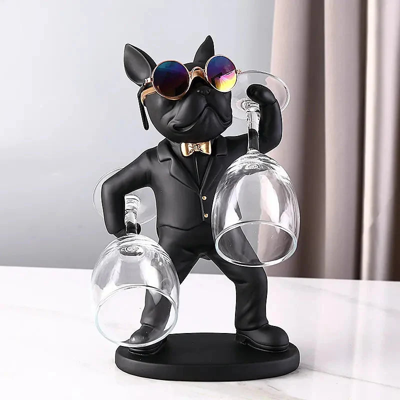 Wine Glass Holder Handcrafted Dog-Shaped Secure Hold
