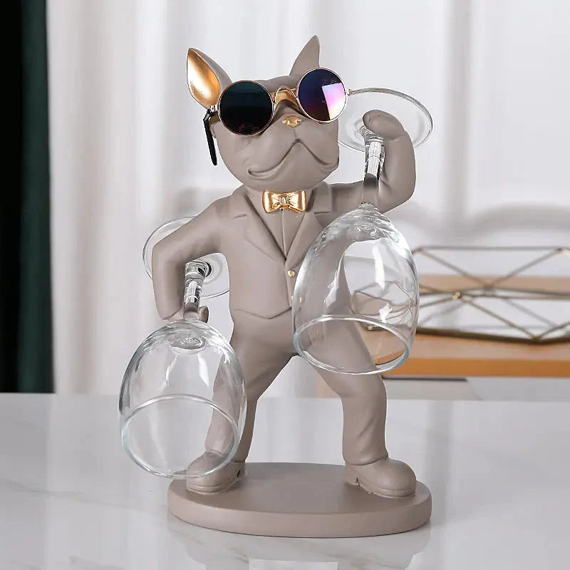 Wine Glass Holder Handcrafted Dog-Shaped Secure Hold