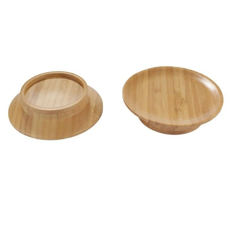 Wine Glass Lid Set Bamboo 2-in-1 Lid & Coaster
