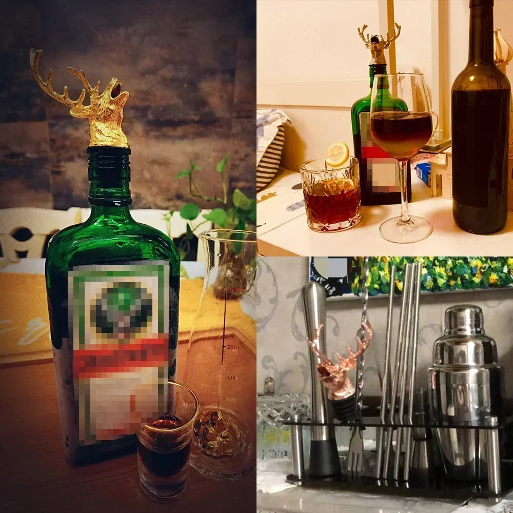Wine Pourer Deer Head Drip-Free Zinc Alloy