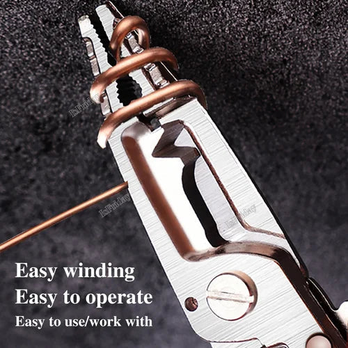 Wire Stripper Pliers 10-in-1 Heat-Treated Steel Ergonomic Grip
