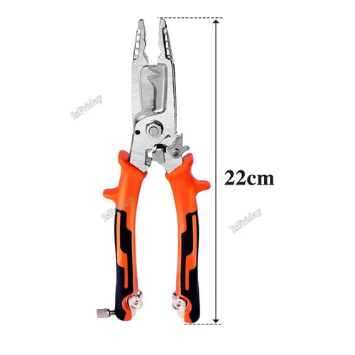 Wire Stripper Pliers 10-in-1 Heat-Treated Steel Ergonomic Grip
