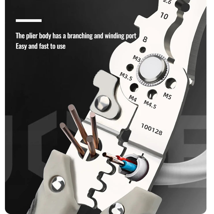Wire Stripper Pliers 7-in-1 Multi-Tool High-Carbon Steel Ergonomic Grip
