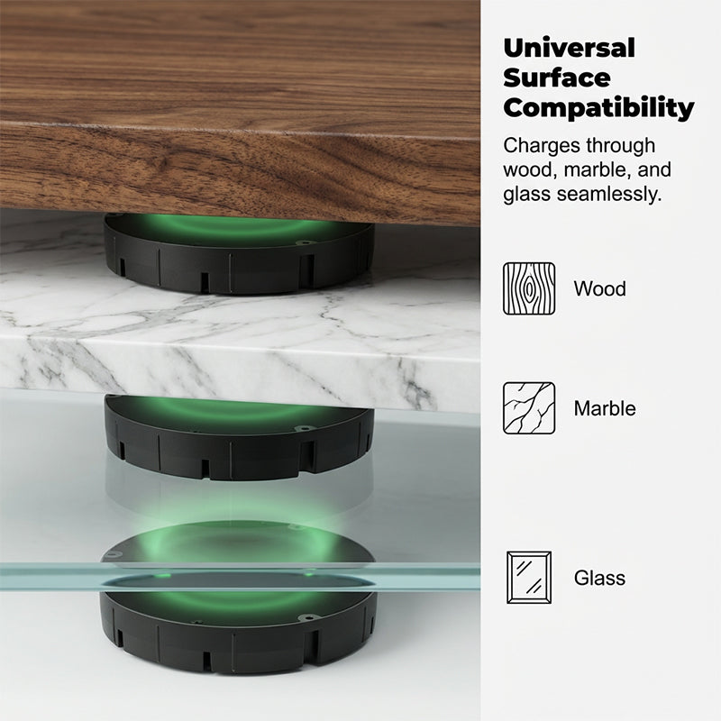 Wireless Charger Under-Desk Invisible Mount Adaptive Fast Charging