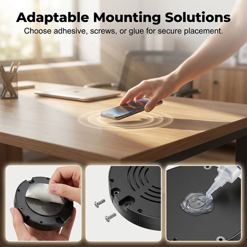 Wireless Charger Under-Desk Invisible Mount Adaptive Fast Charging