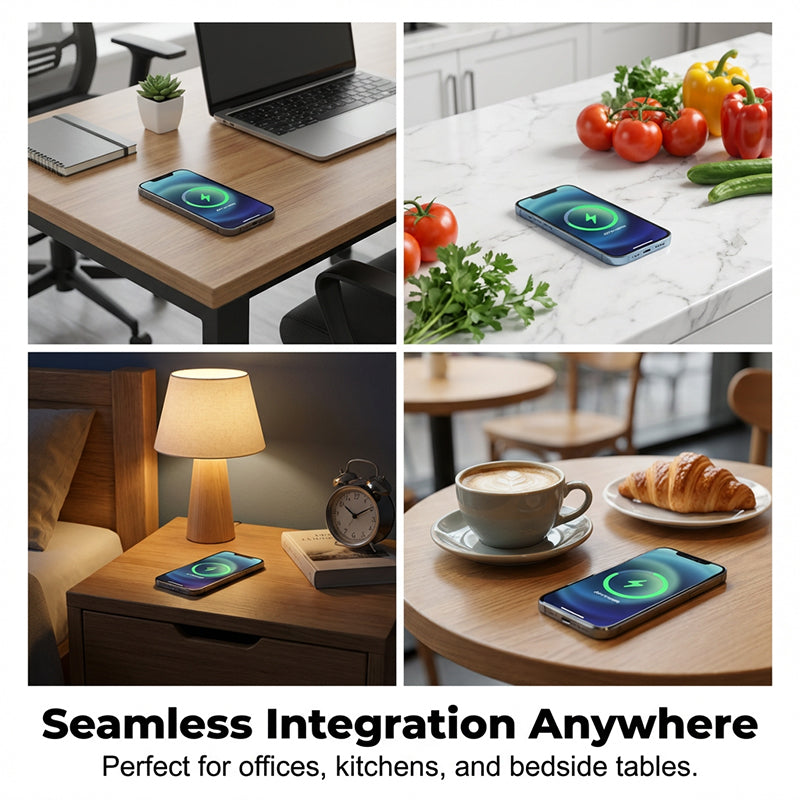 Wireless Charger Under-Desk Invisible Mount Adaptive Fast Charging