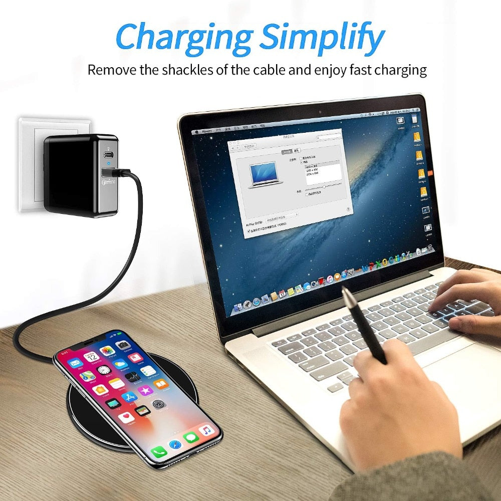 Wireless Charging Pad 30W Fast Charging LED Ring