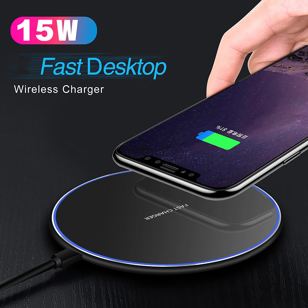 Wireless Charging Pad 30W Fast Charging LED Ring