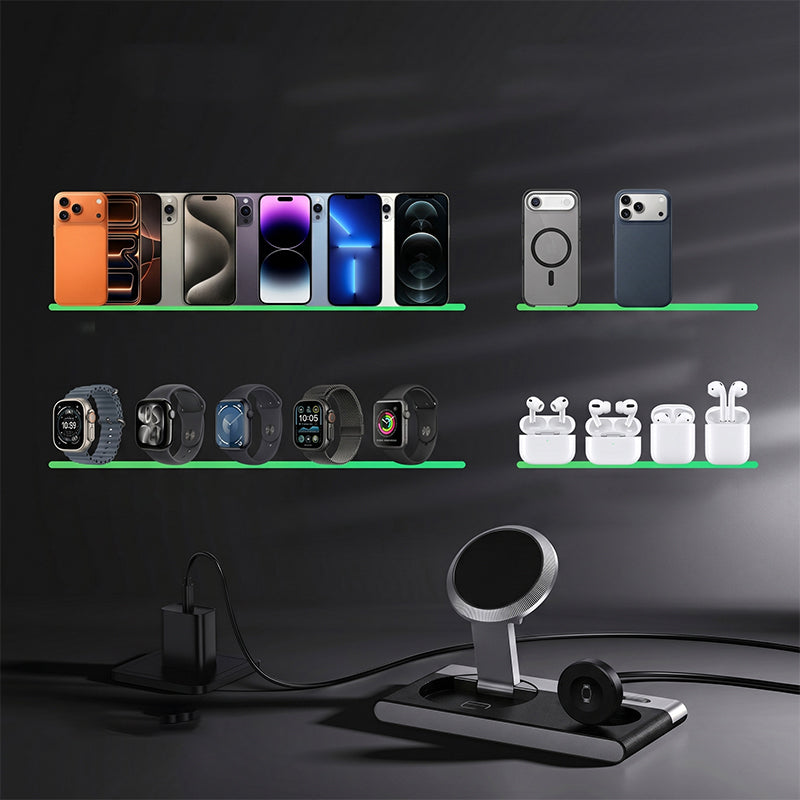 Wireless Charging Station 3-In-1 Foldable Magnetic