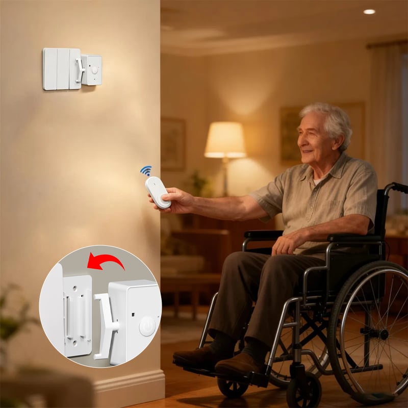 Wireless Light Switch One-Button Long Range USB Rechargeable
