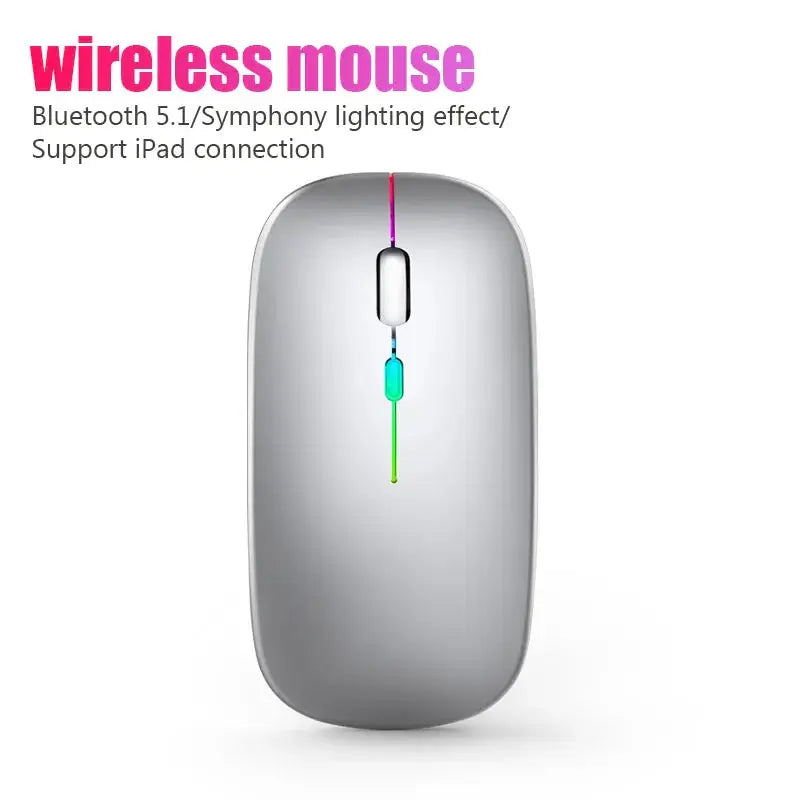 Wireless Mouse USB Rechargeable Dual Connectivity Silent RGB