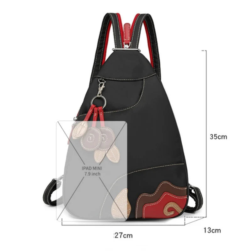 Women's Backpack Convertible 3-Way Multi-Compartment Weather-Resistant Nylon