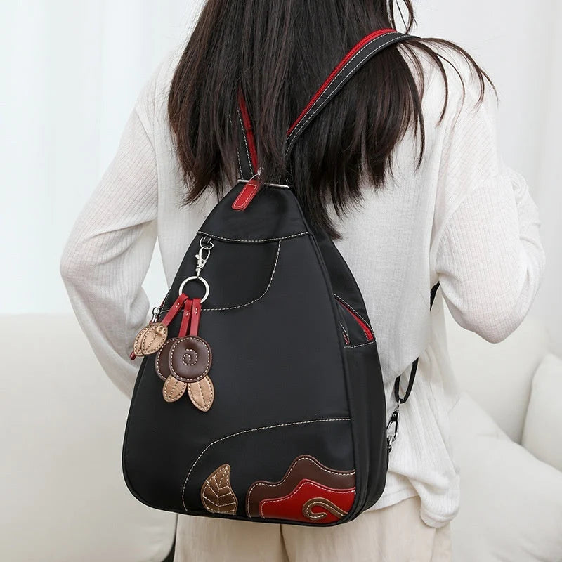 Women's Backpack Convertible 3-Way Multi-Compartment Weather-Resistant Nylon