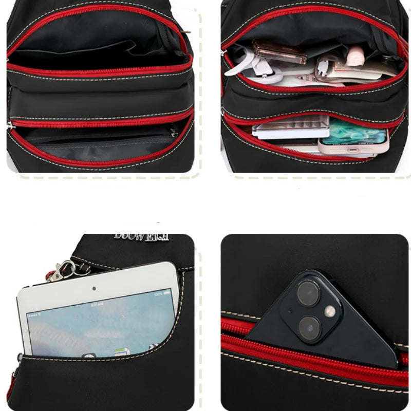 Women's Backpack Convertible 3-Way Multi-Compartment Weather-Resistant Nylon