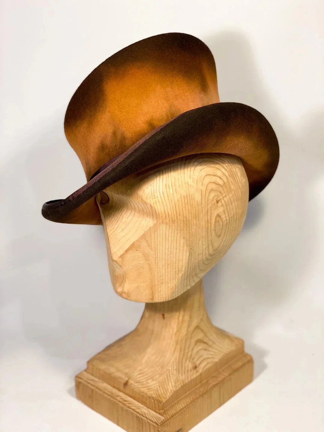 Women's Cylinder Hat Hand-Sewn 100% Wool Asymmetrical