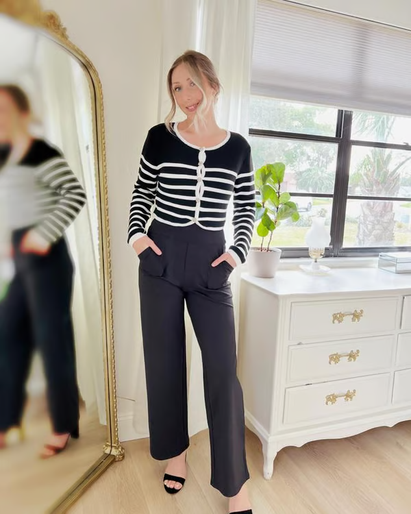 Women's Pants High-Rise Wide-Leg Four-Way Stretch & Moisture-Wicking