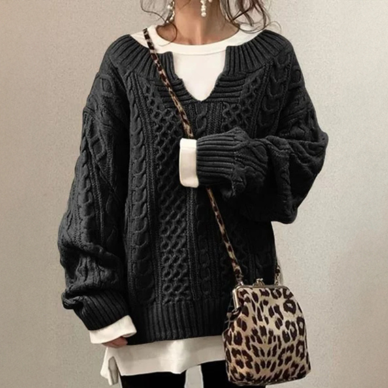 Women's Sweater Chunky Knit Oversized Cotton Blend