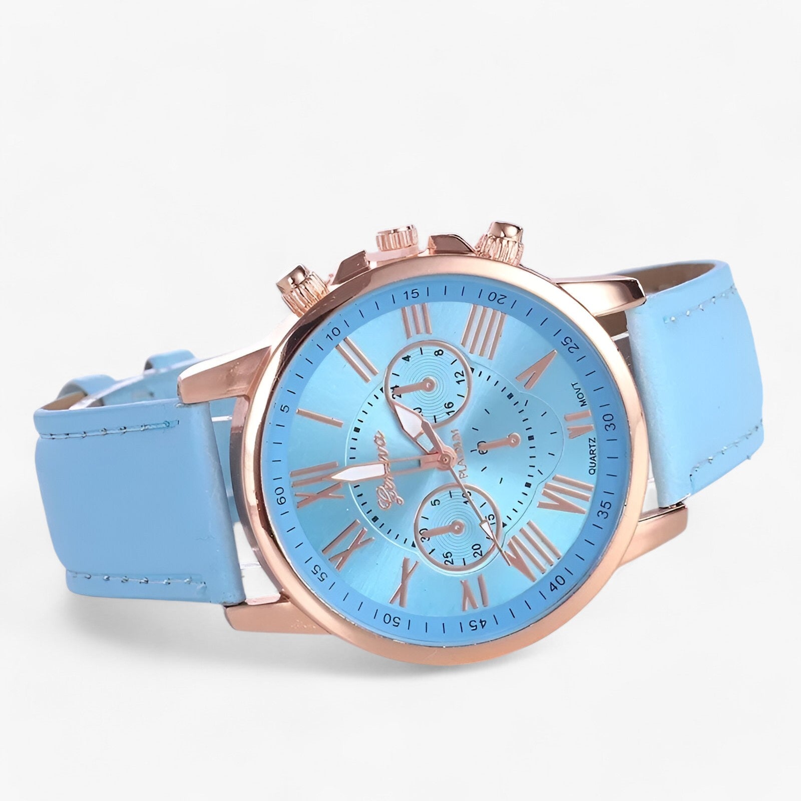 Women's Watch Genuine Leather Strap Waterproof 42mm Case