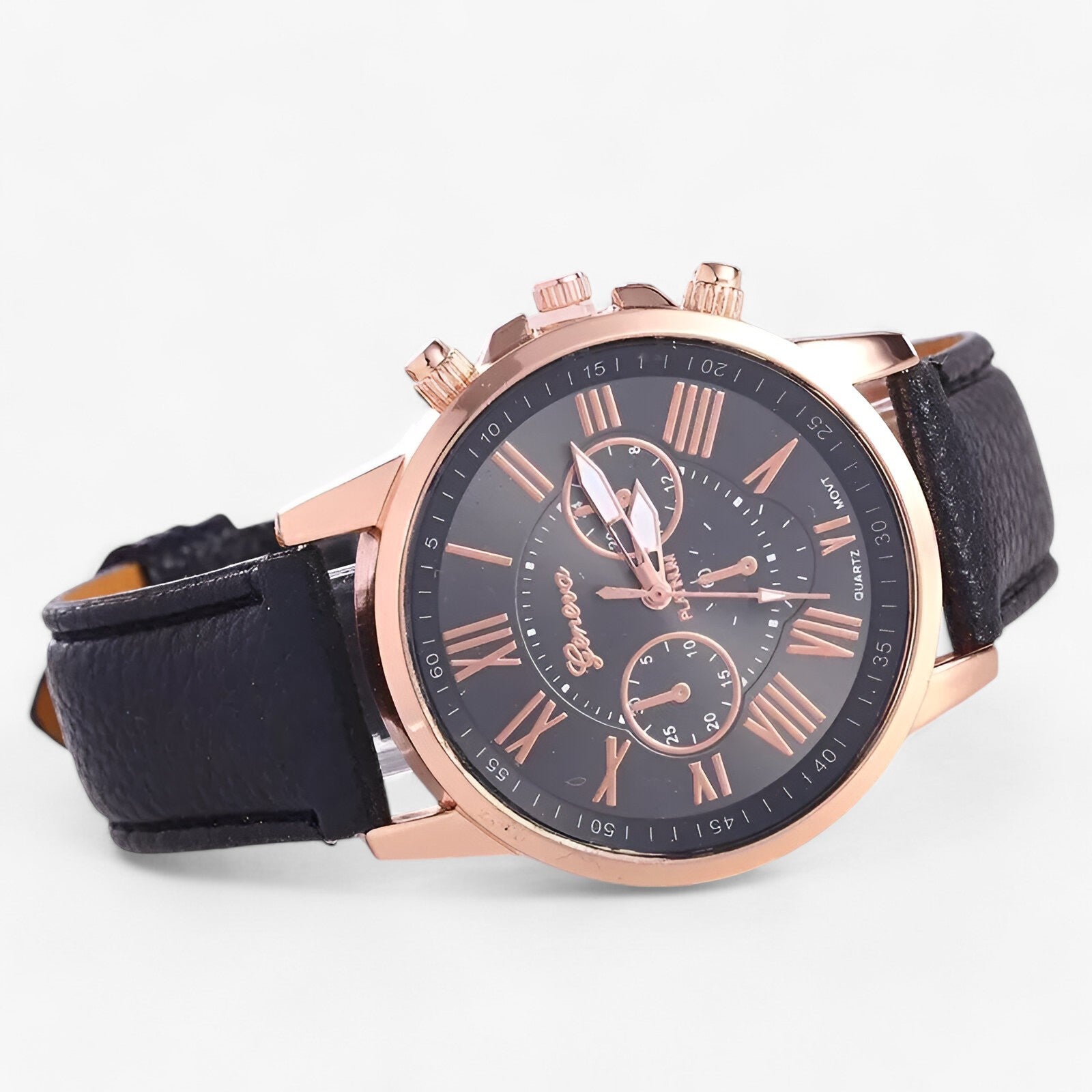 Women's Watch Genuine Leather Strap Waterproof 42mm Case