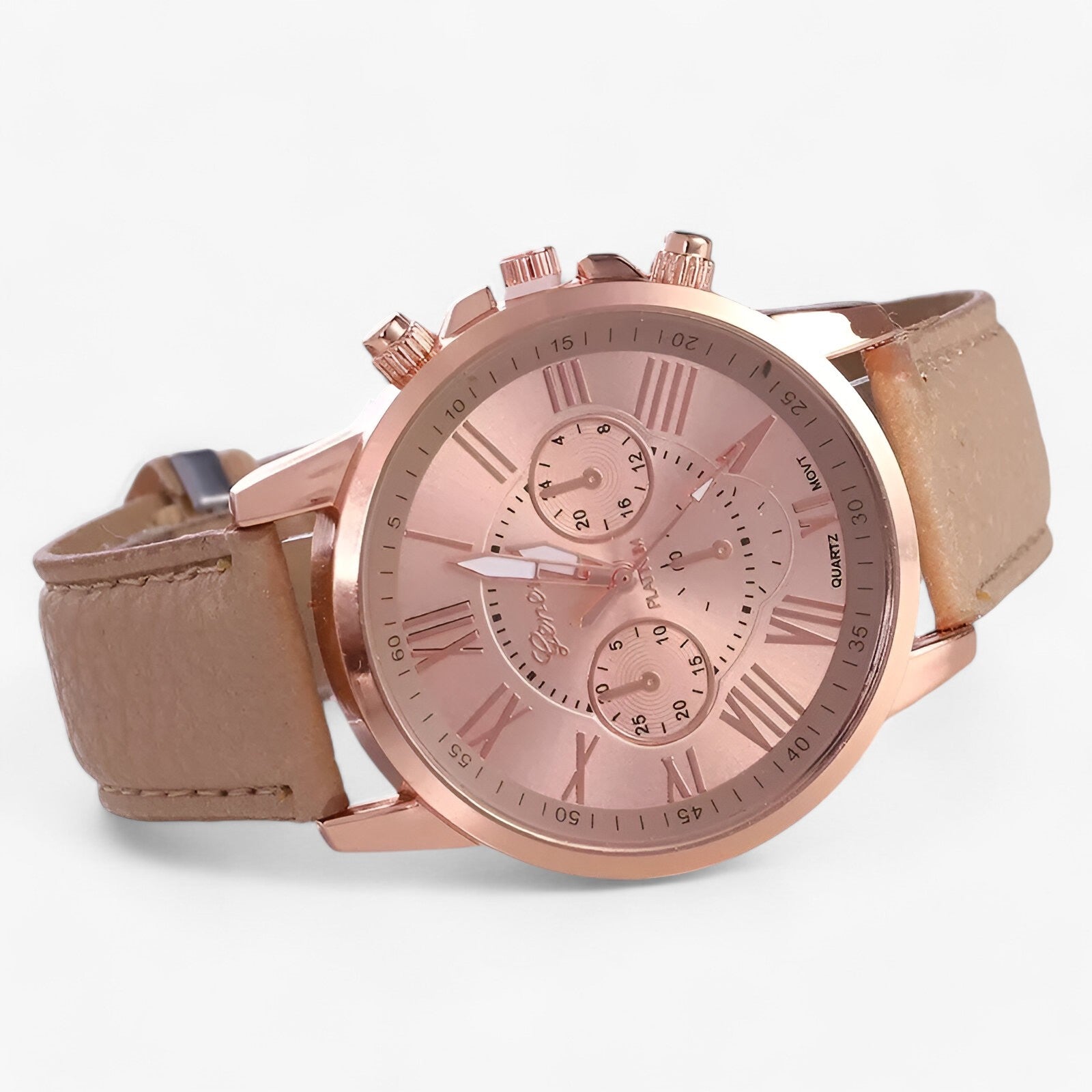 Women's Watch Genuine Leather Strap Waterproof 42mm Case