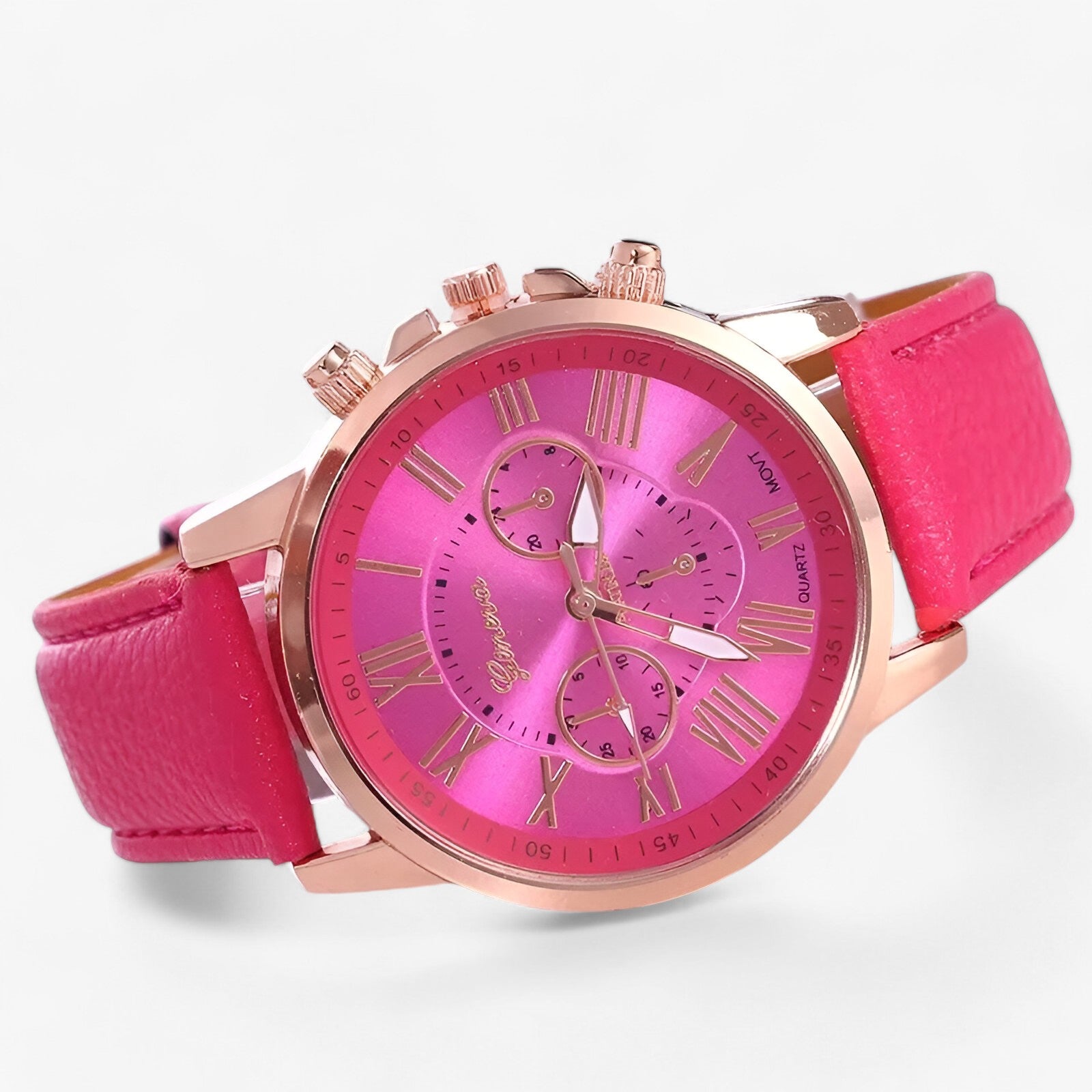Women's Watch Genuine Leather Strap Waterproof 42mm Case