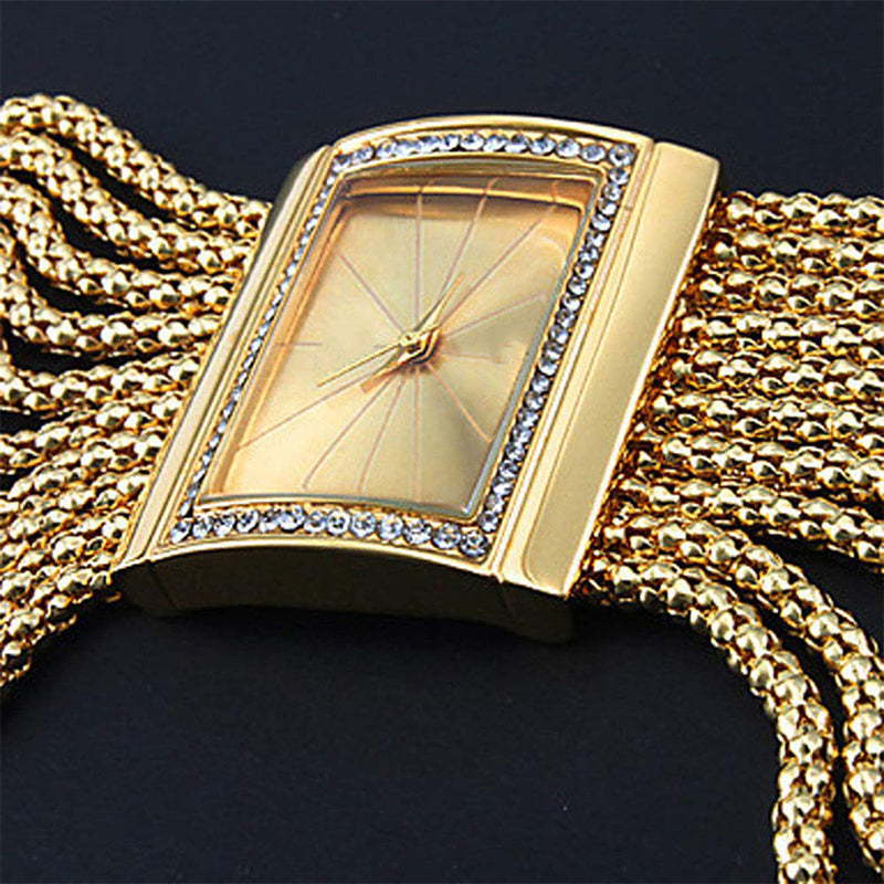 Women's Watch Rhinestone Dial Stainless Steel Mesh Bracelet
