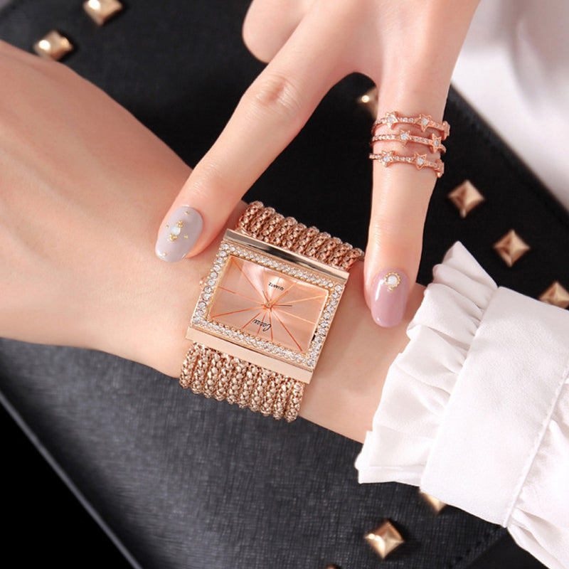 Women's Watch Rhinestone Dial Stainless Steel Mesh Bracelet