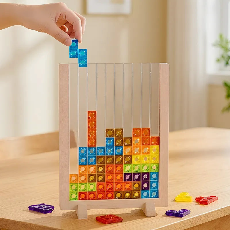 Wooden Building Blocks Montessori Colorful Solid Wood