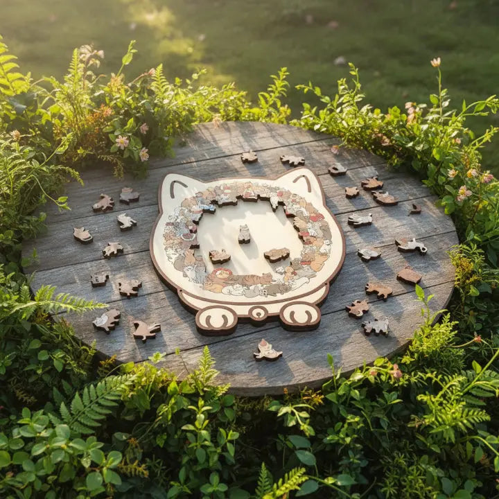 Wooden Cat Puzzle Morandi Colors 135 Pieces