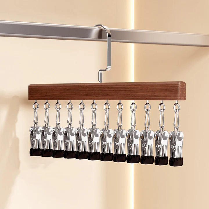 Wooden Clip Hangers Stainless Steel Clips & Soft Caps