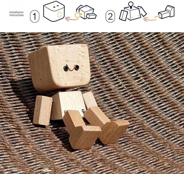 Wooden Decorative Figure Gentle Wobble 12 Interchangeable Faces