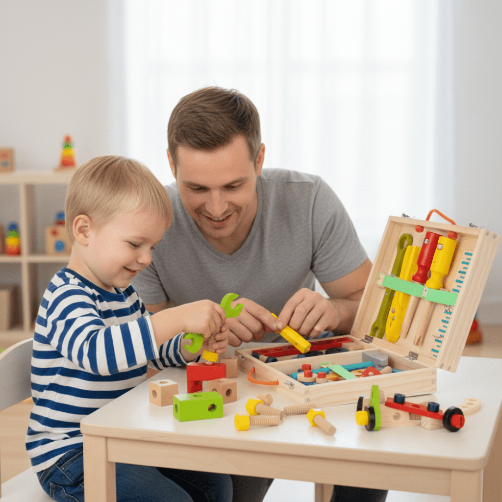 Wooden Tool Set Montessori Child-Safe Portable Case