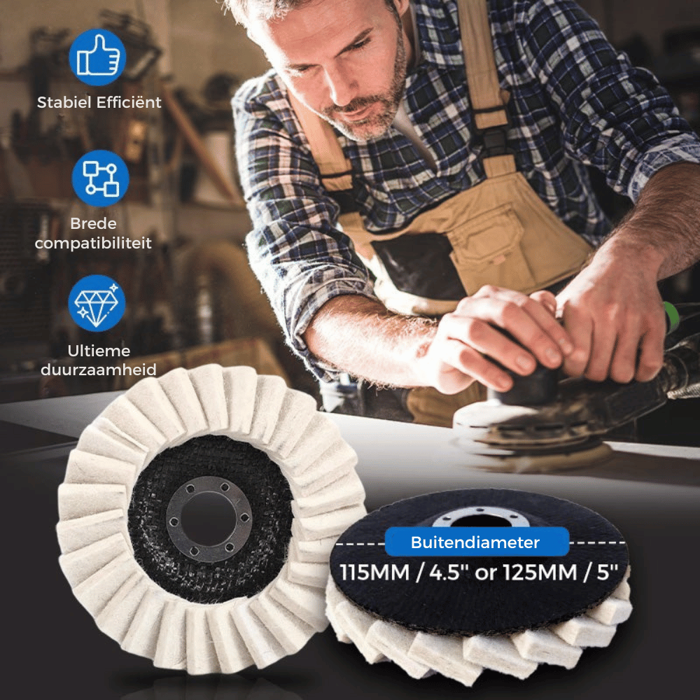 Wool Polishing Pad High-Density Wool Reinforced Backing Swirl-Free Finish