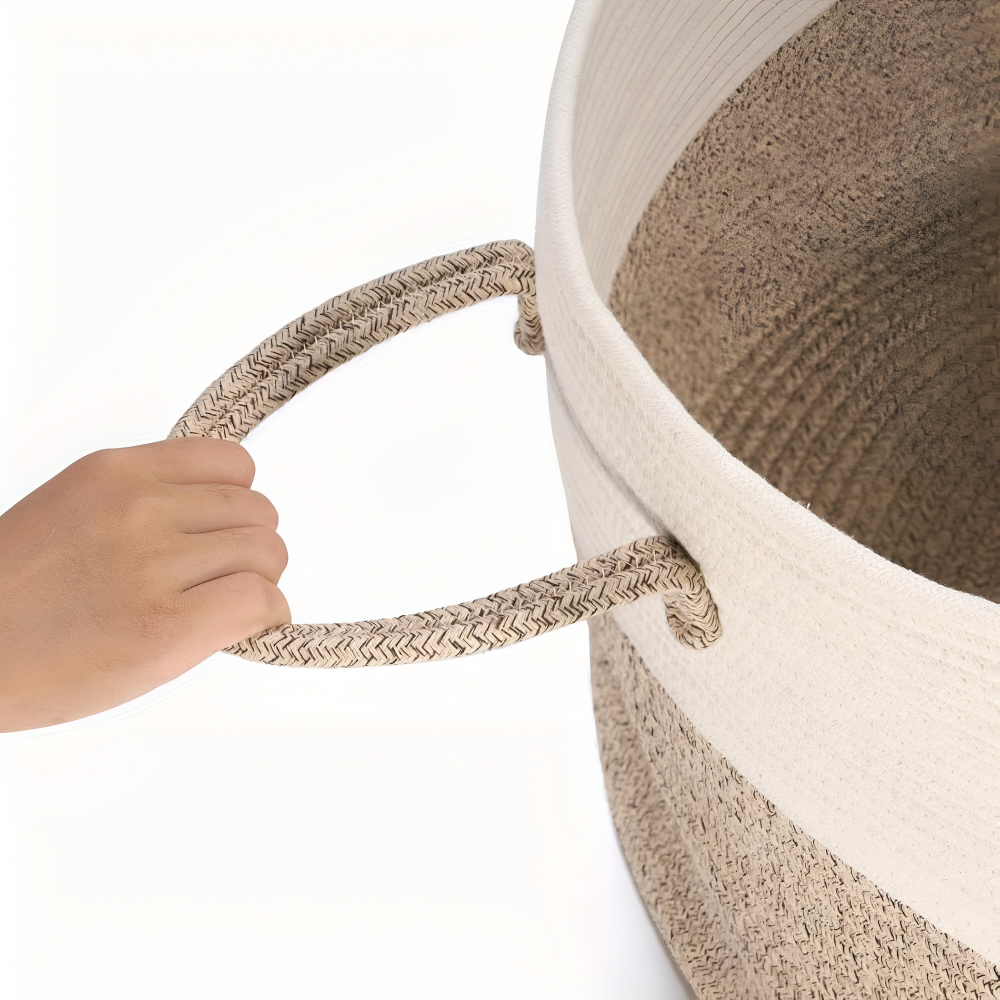 Woven Storage Basket 50L Recycled Polyester With Handles