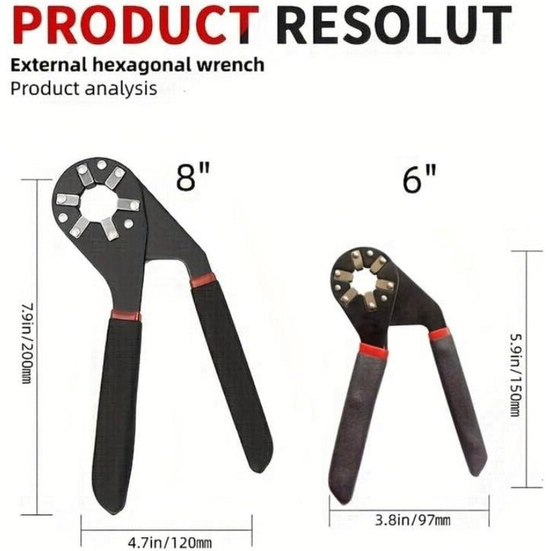 Wrench Universal 7-14 mm 6-Point Steel Non-Slip Handle