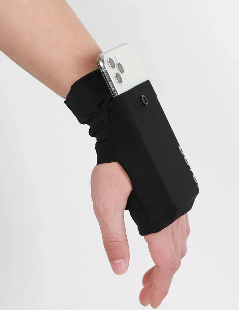 Wrist Phone Pouch Slim Stretch Snap Closure