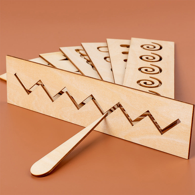 Writing Templates Wooden Guided Tracing Alphabet Or Geometry